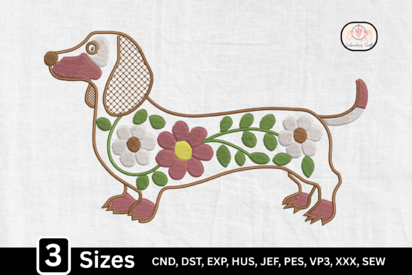 Charming Floral Dachshund for Personalized Gifts
