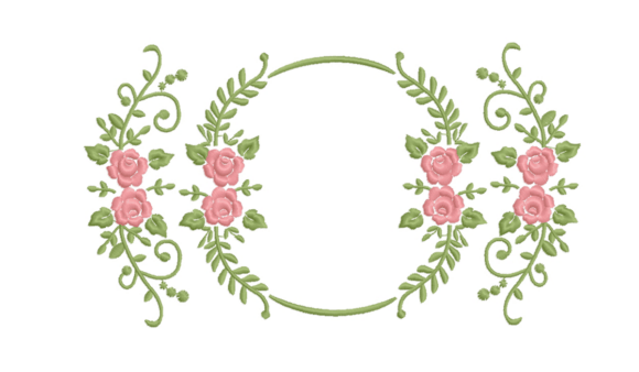 Elegant Floral Frame for Embroidery Projects