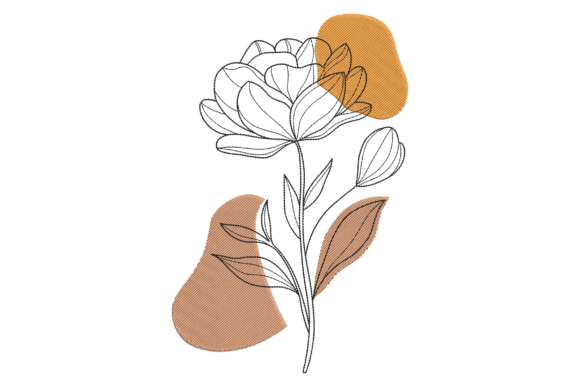 Elegant Minimal Floral Outline Embroidery