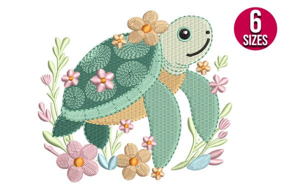 Floral Sea Turtle: A Perfect Addition for Boutique Apparel