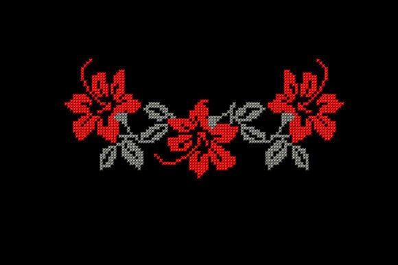 Flowers Neckline Embroidery for Holiday Charm