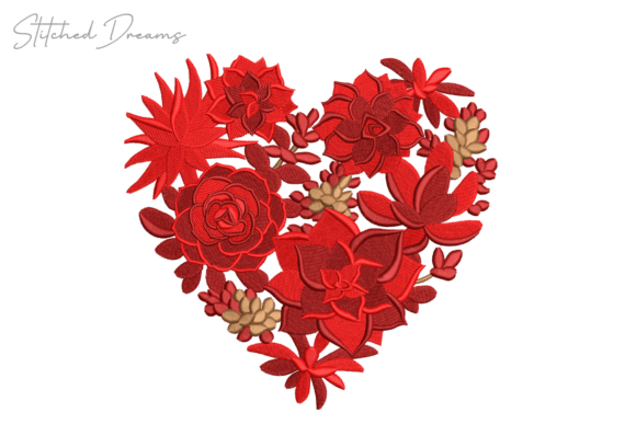 Heart of Flowers: A Charming Embroidery Design