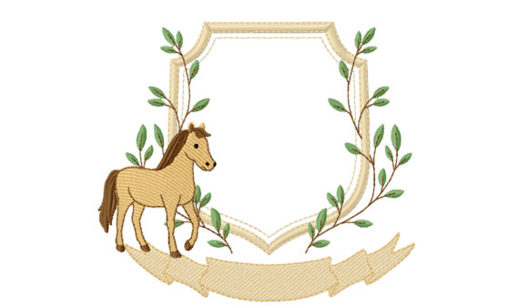 Horse Frame Embroidery: A Charming Floral Delight