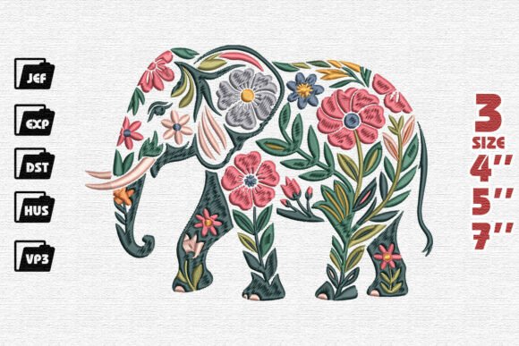 Review of Colorful Folk Art Floral Elephant Design