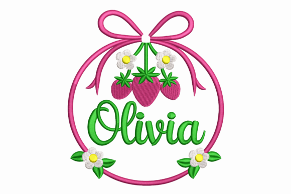 Strawberry Name Wreath: A Fresh Holiday Embroidery Design