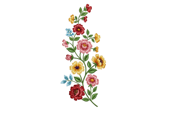 Vibrant Floral Embroidery Design for Personalized Gifts